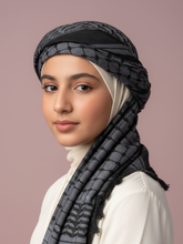 Black and Grey Al Quds Keffiyeh Scarf