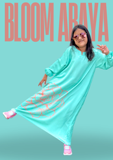 Turquoise Bloom Girls’ Abaya