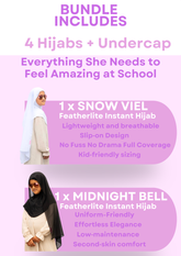 Back-to-School Hijab Bundle – The Everything Set (4-in-1 + Free Undercap)