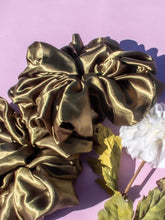 Olive Green Soft Satin Hijab Scrunchie - BubbleGirl