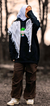 Light Grey and White Palestinian Keffiyeh