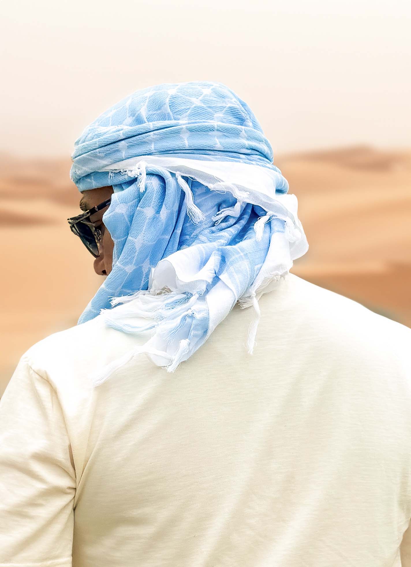 Wrap in Support: Baby Blue Al Quds Keffiyeh by Bubble Girl