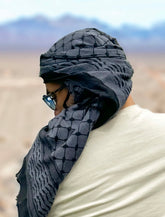 Black and Grey Al Quds Keffiyeh Scarf