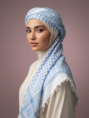 Al Quds Baby Blue Keffiyeh by Bubble Girl