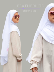 FeatherLite™ Kids EasyWear: Snow Veil Umrah Instant Hijab