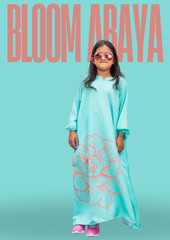 Turquoise Bloom Girls’ Abaya