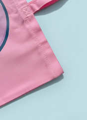 Close-up of a pink fabric item on a light blue background Bubble Girl hijab