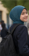 Teal School Sports Hijab for Girls, FitWrap Ocean Candy