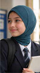 Teal School Sports Hijab for Girls, FitWrap Ocean Candy