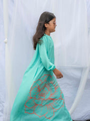 Turquoise Bloom Girls’ Abaya