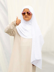 FeatherLite™ Kids EasyWear: Snow Veil Umrah Instant Hijab
