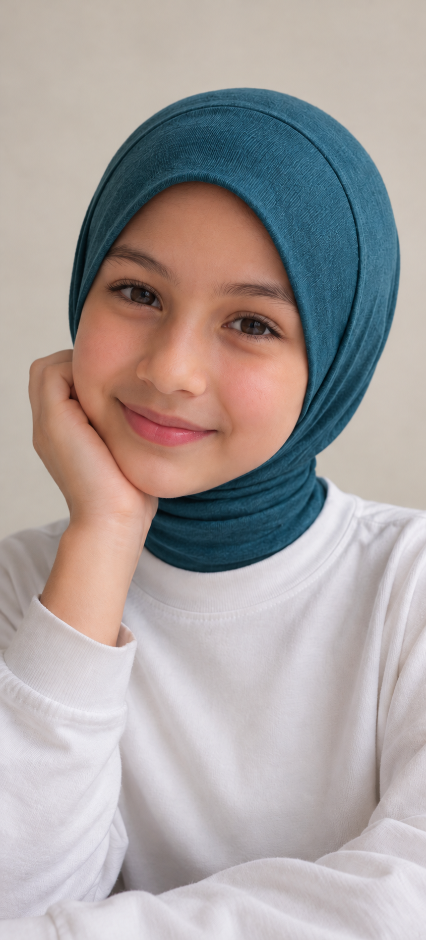 Teal School Sports Hijab for Girls, FitWrap Ocean Candy
