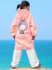 BubbleBlush Hoodie Dress – Chibi Girl Pink Edition