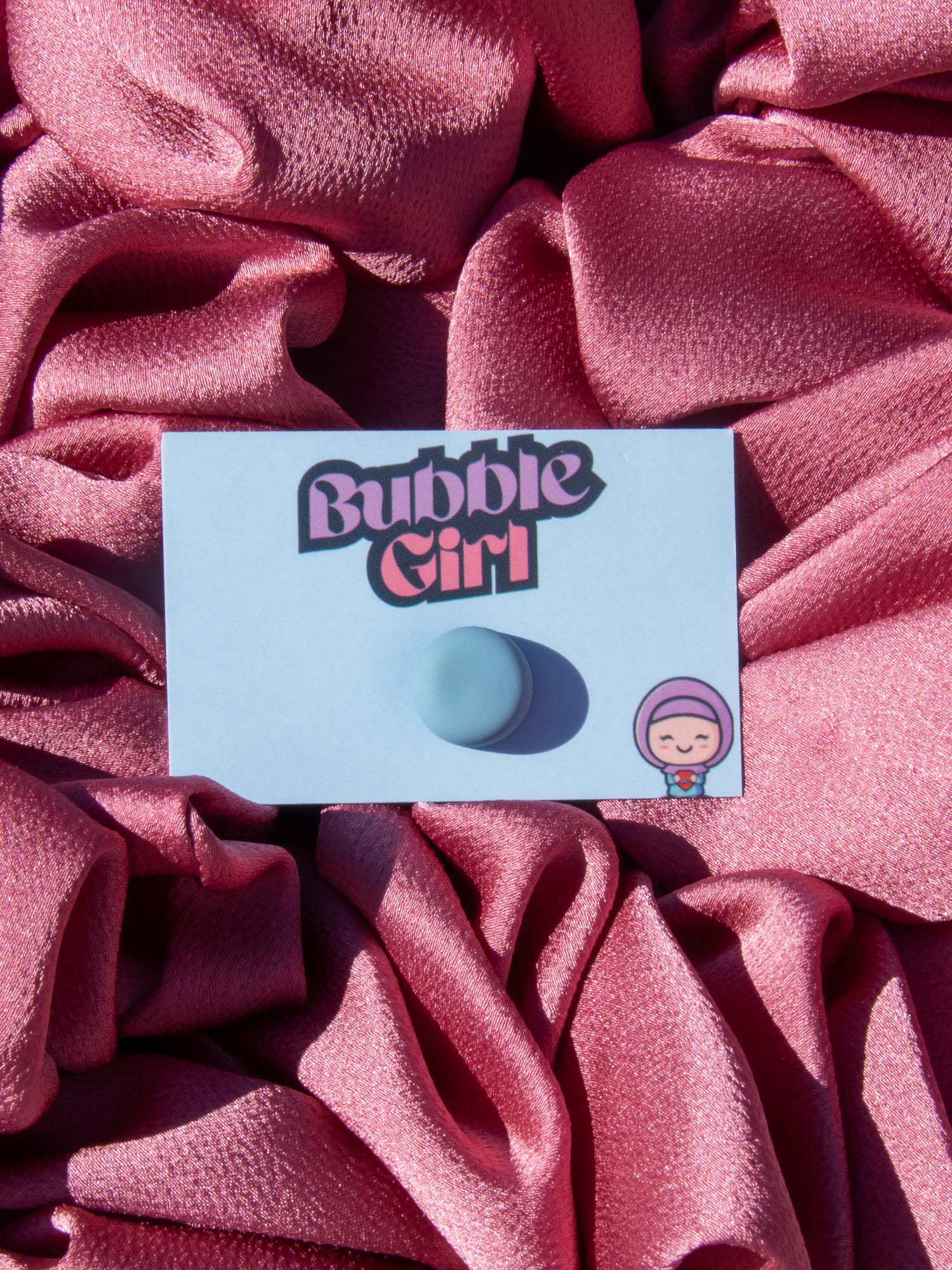 Hijab Magnet Round Baby Blue - BubbleGirl
