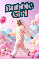 BubbleBlush Hoodie Dress – Chibi Girl Pink Edition