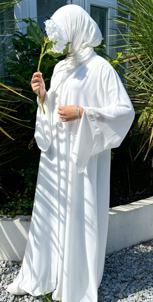 White open abaya hotsell
